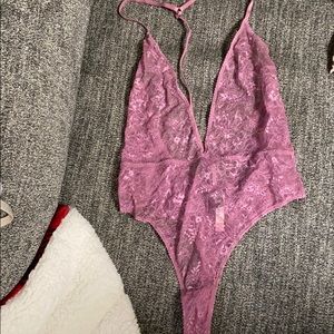 Mauve purple lace body suit